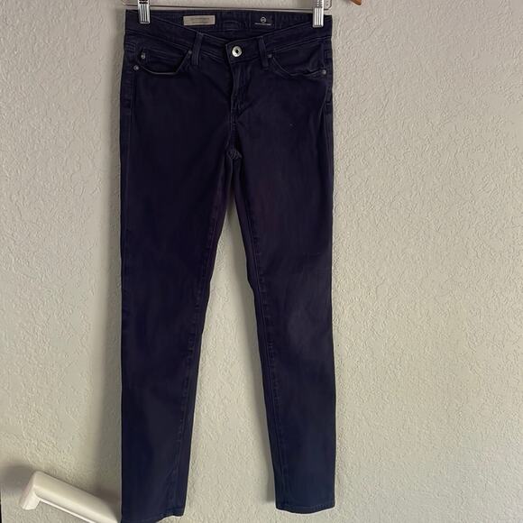 AG Adriano Goldschmied Stevie Ankle Blue Pants Slim Straight 24R Y2K - Picture 1 of 7